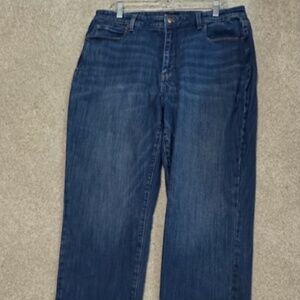 Talbots 5 Pocket Straight Leg High Waist Jeans 16 CURVY Med Wash Inseam 28.5"